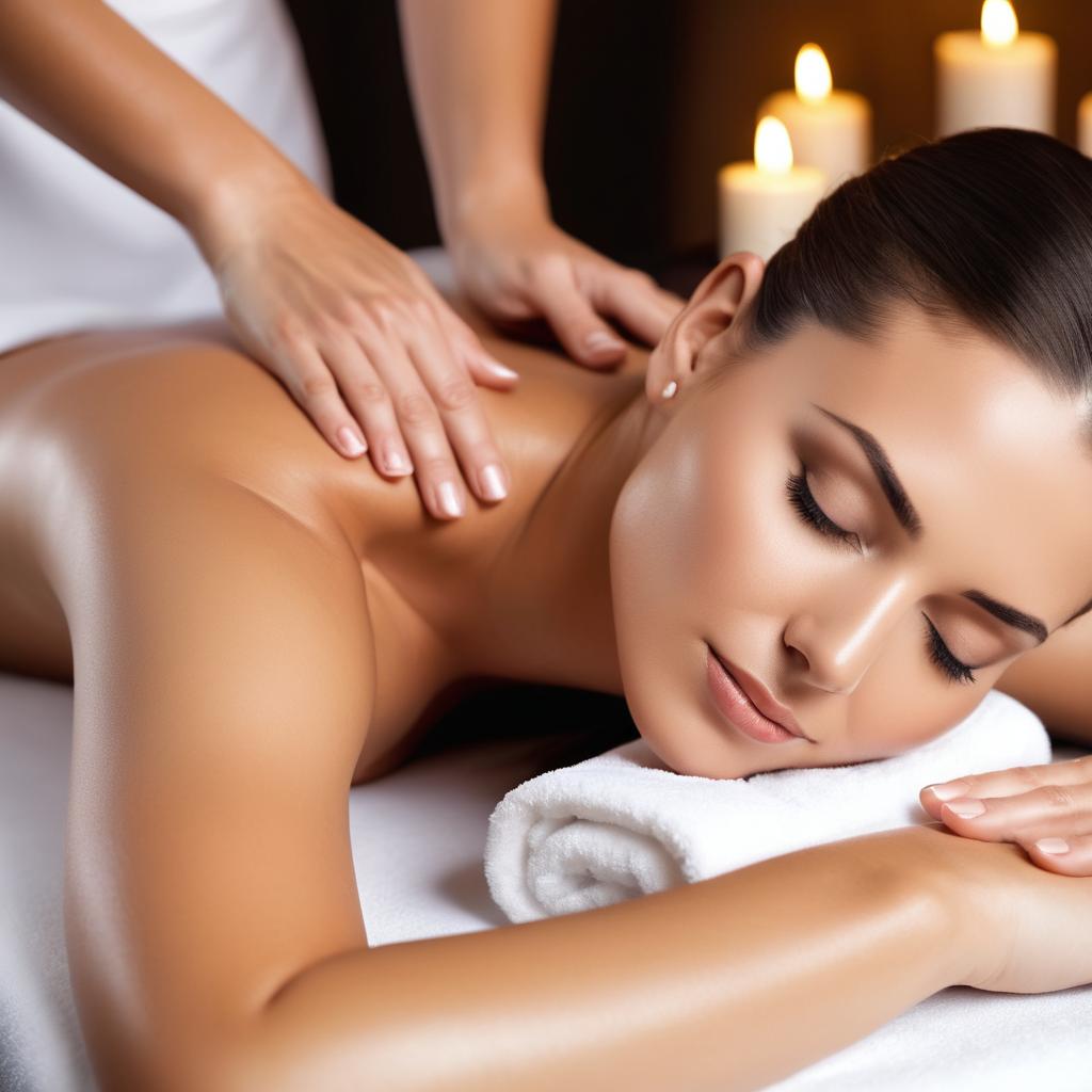 A woman indulges in Perpignan's premier spa experience, receiving a rejuvenating marine ritual massage complete with aromatic oils, calming music, and hydrated, radiant skin.