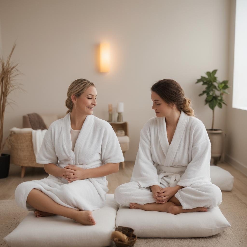 At Peterborough's Best Day Spa & Wellness Complex, a content couple revel in relaxation, their blissful expressions accentuated by soft lighting, gentle music, and an enticing spread of refreshments, marking the beginning of their rejuvenating marital escape.