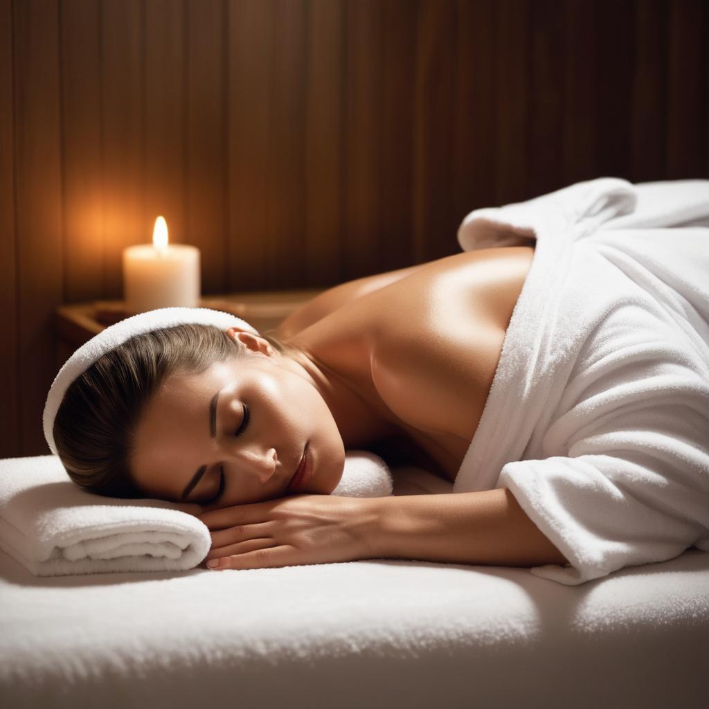 In this image, a woman receives a massage at a luxurious spa in Kettering UK, surrounded by warm lighting, calming steam, and gentle music, creating an atmosphere of relaxation and rejuvenation.